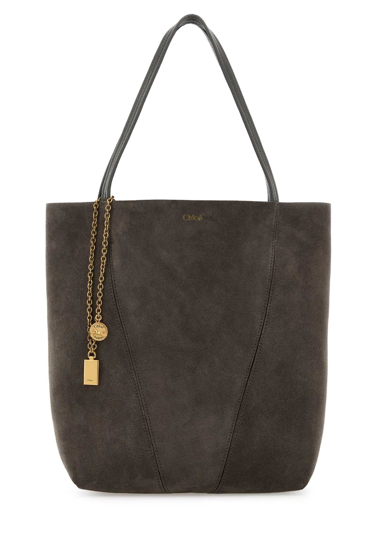 CHLOÉ Suede Spin Shopping Handbag
