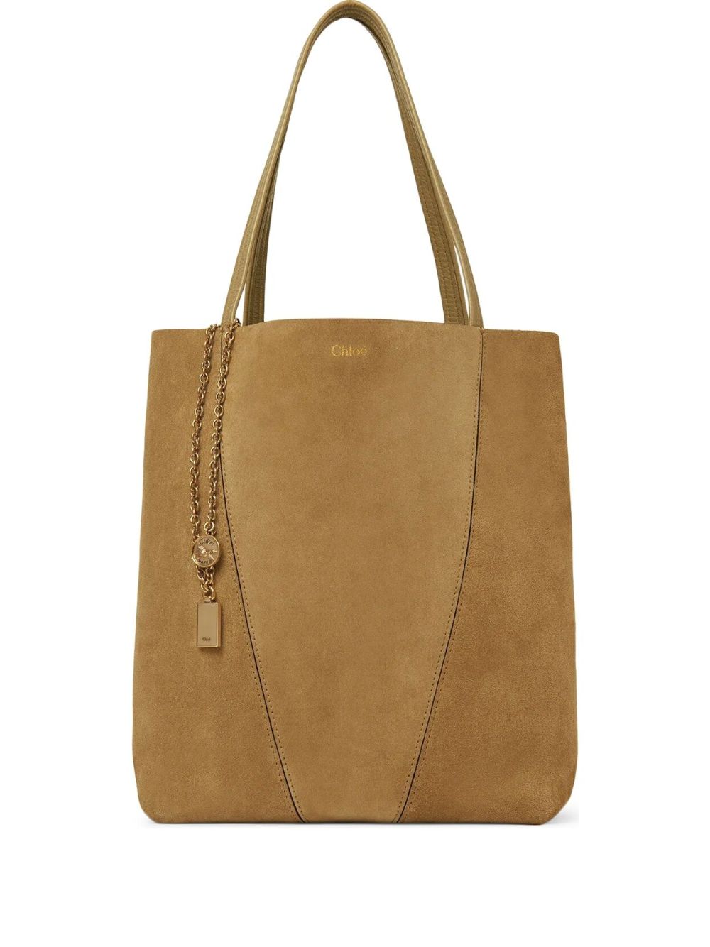 CHLOÉ Luxury Suede Handbag with Chain and Charm Detail