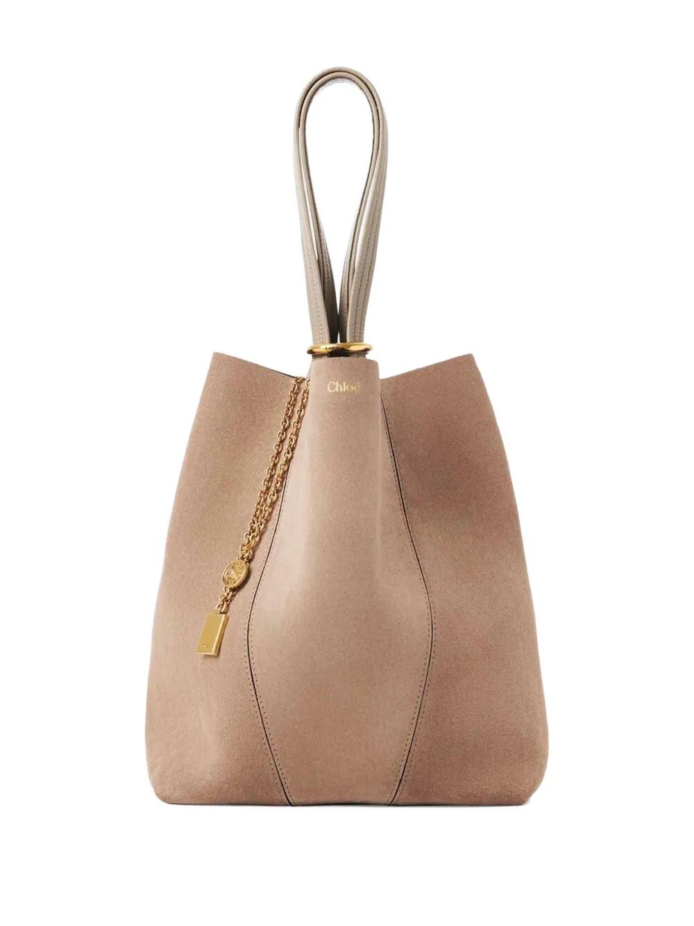 CHLOÉ Suede Spin Shopping Handbag