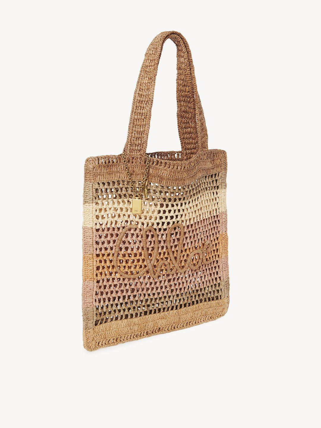 CHLOÉ Mini Summer Raffia Shopping Handbag