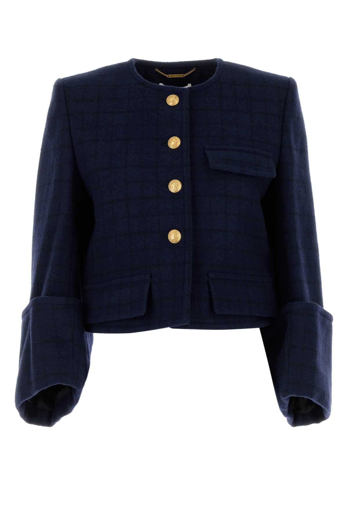 CHLOÉ Printed Wool Blend Body Blazer - Women's Outerwear