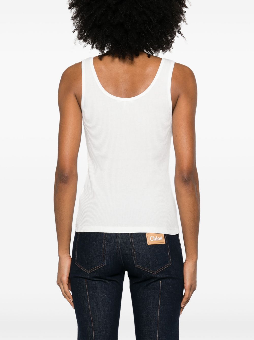 CHLOÉ Cotton Ribbed Tank Top