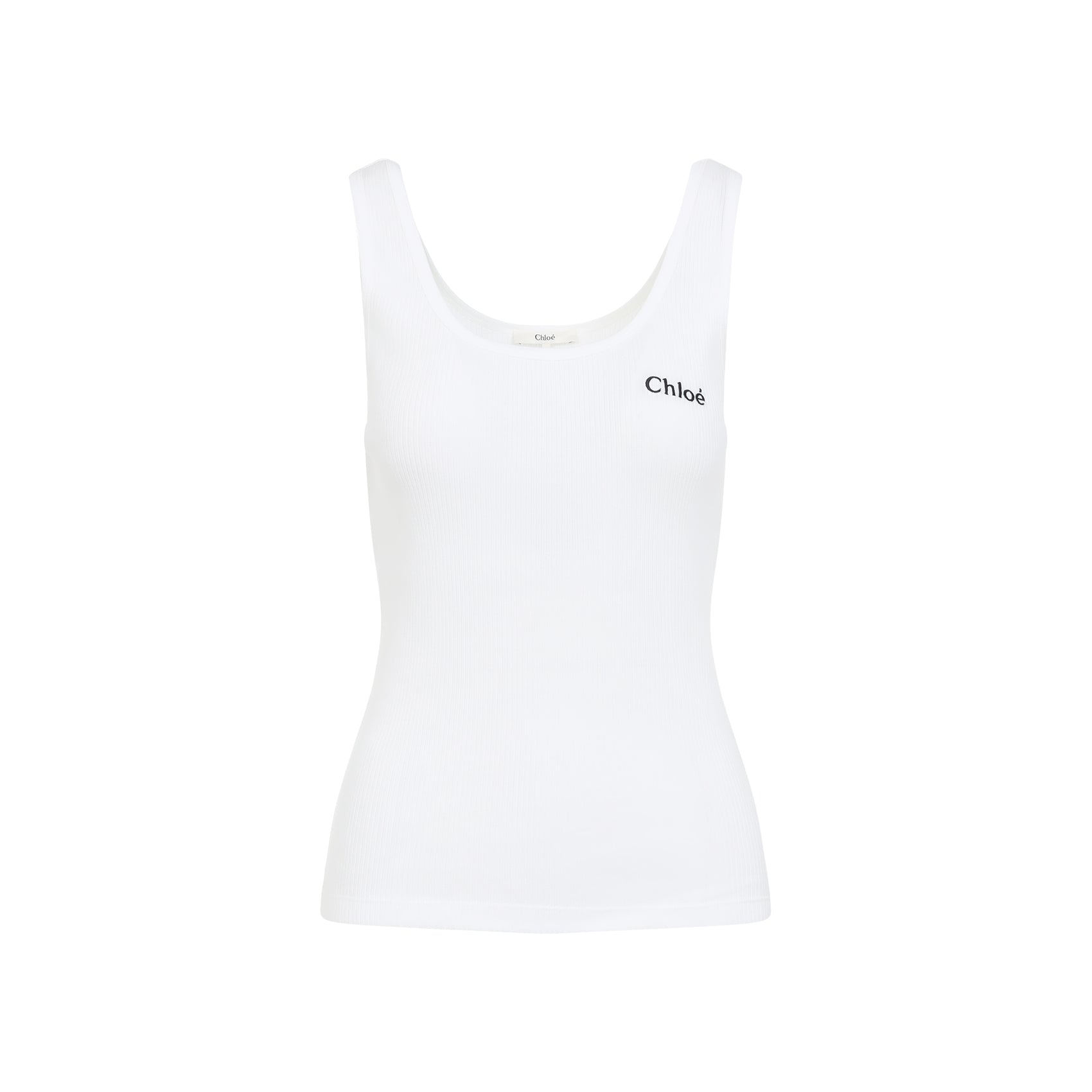 CHLOÉ Ribbed Tank Top with Logo