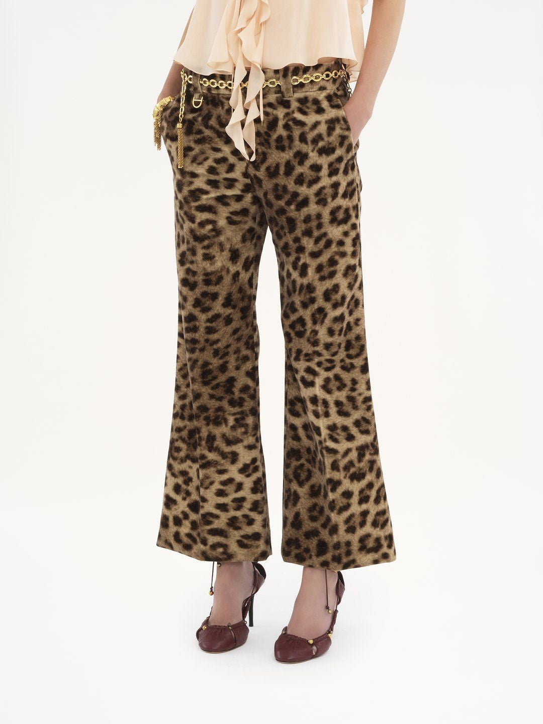 CHLOÉ Bootcut Leopard-Print Mini Pants
