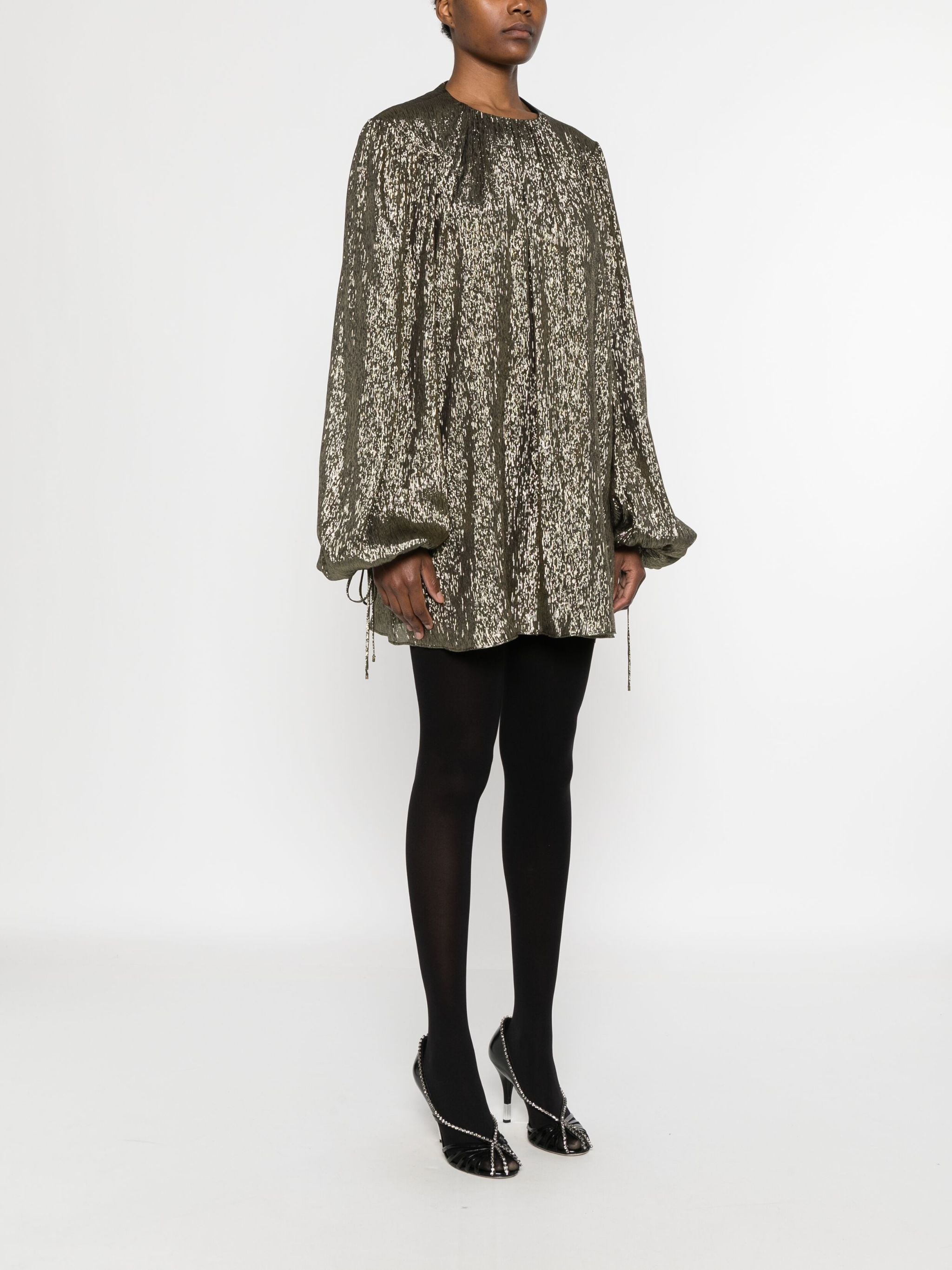 CHLOÉ Elegant Mini Dress in Luxurious Lamé Blend