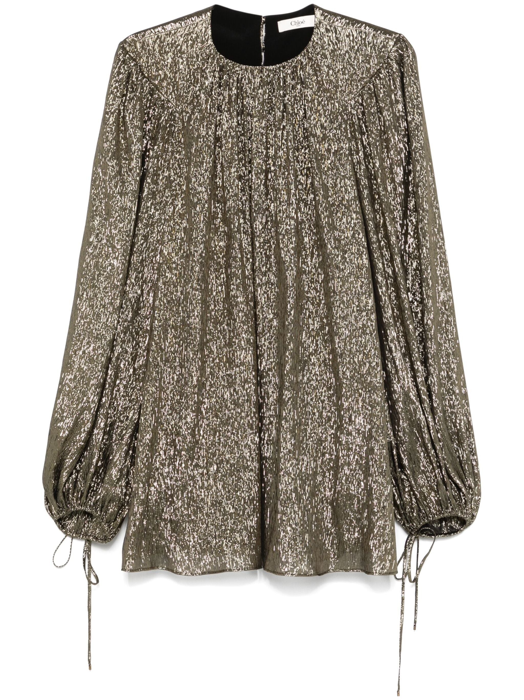 CHLOÉ Elegant Mini Dress in Luxurious Lamé Blend