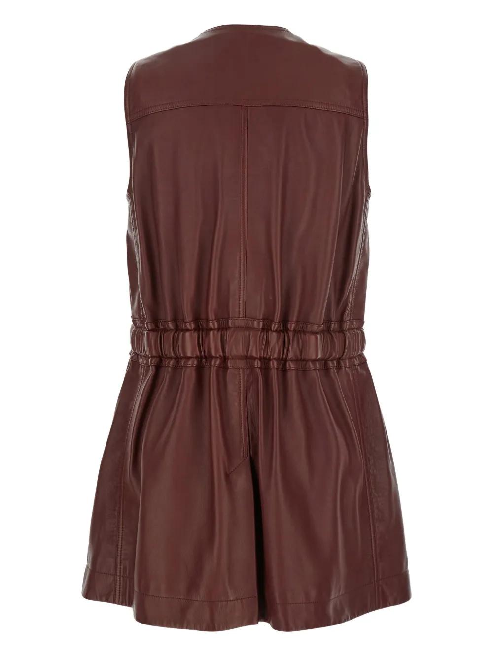 CHLOÉ Leather Utility Vest with Adjustable Waist (Size FR 36)