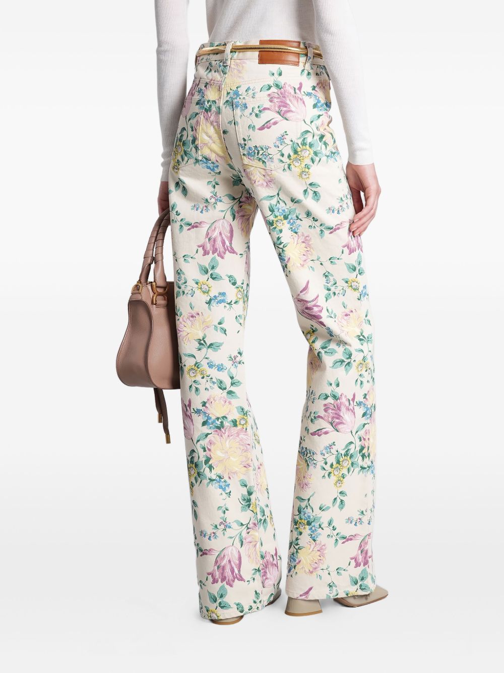CHLOÉ Floral Printed Wide-Leg Jeans for Women