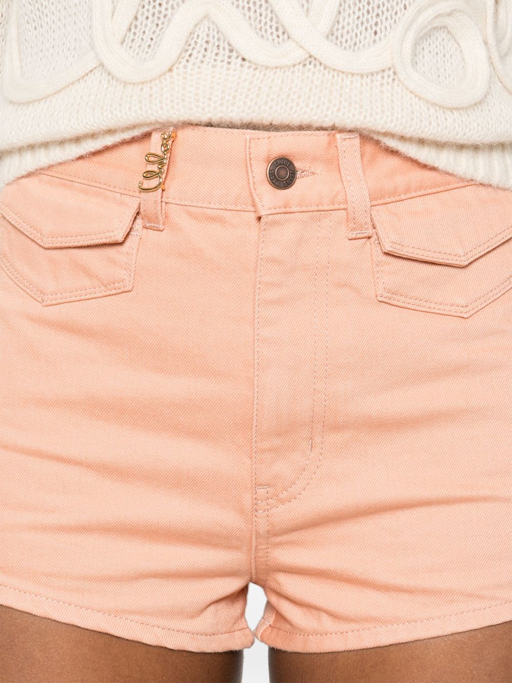CHLOÉ Women's Mini Denim Shorts with Button Fly