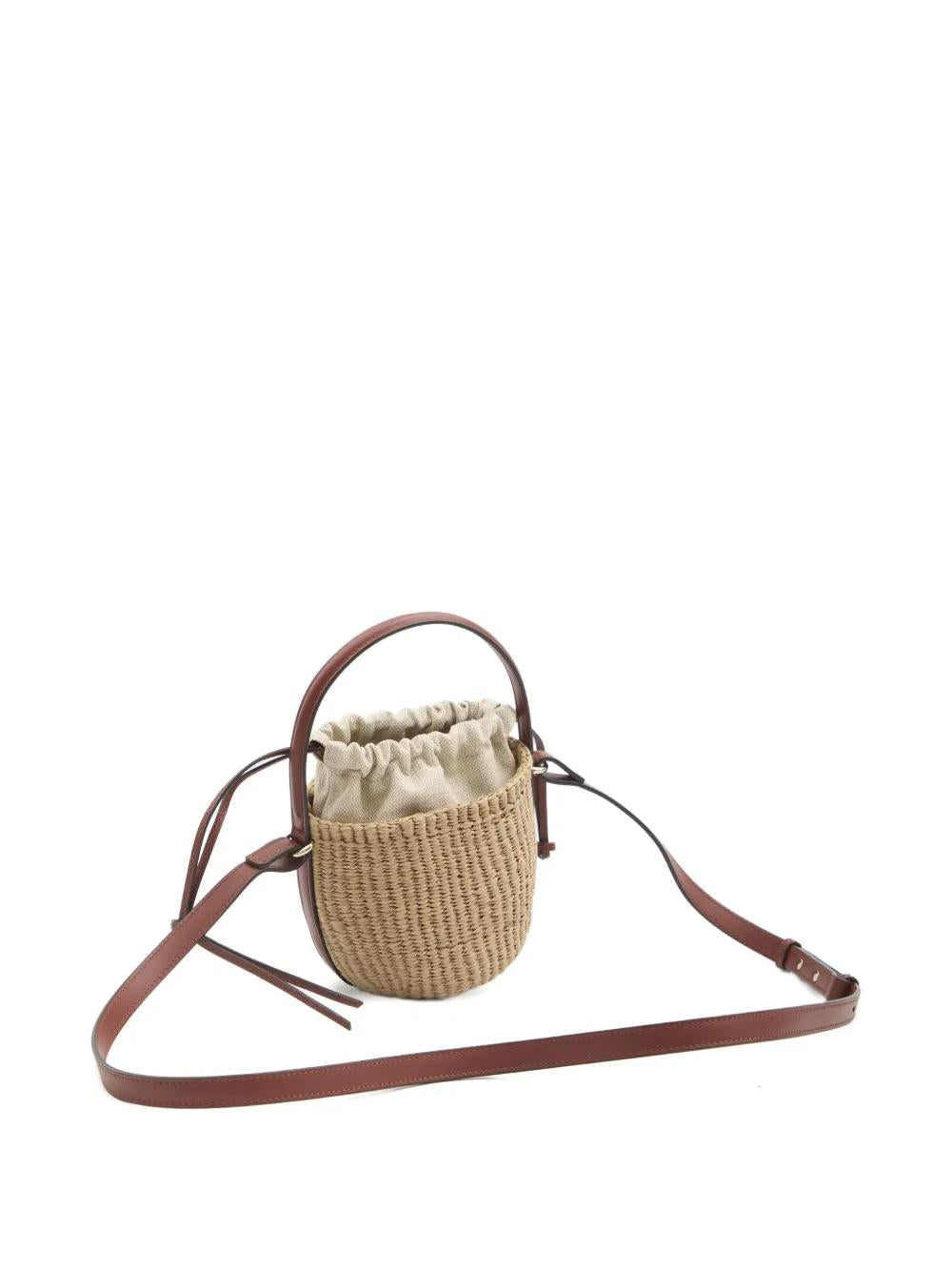 CHLOÉ Raffia Horse Medal Bucket Handbag