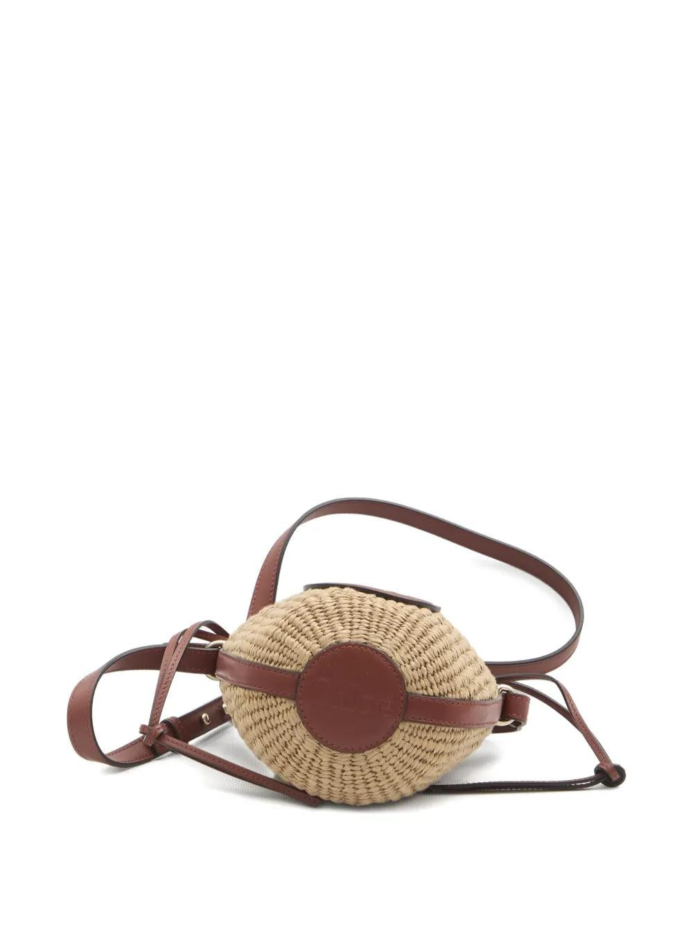 CHLOÉ Raffia Horse Medal Bucket Handbag