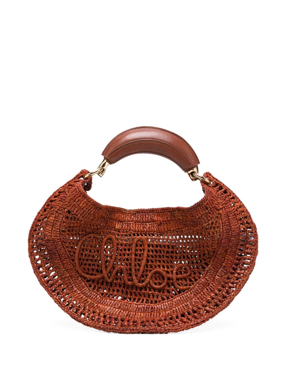 CHLOÉ Summer Raffia Hobo Handbag - W:36CM H:21.5CM D:3CM