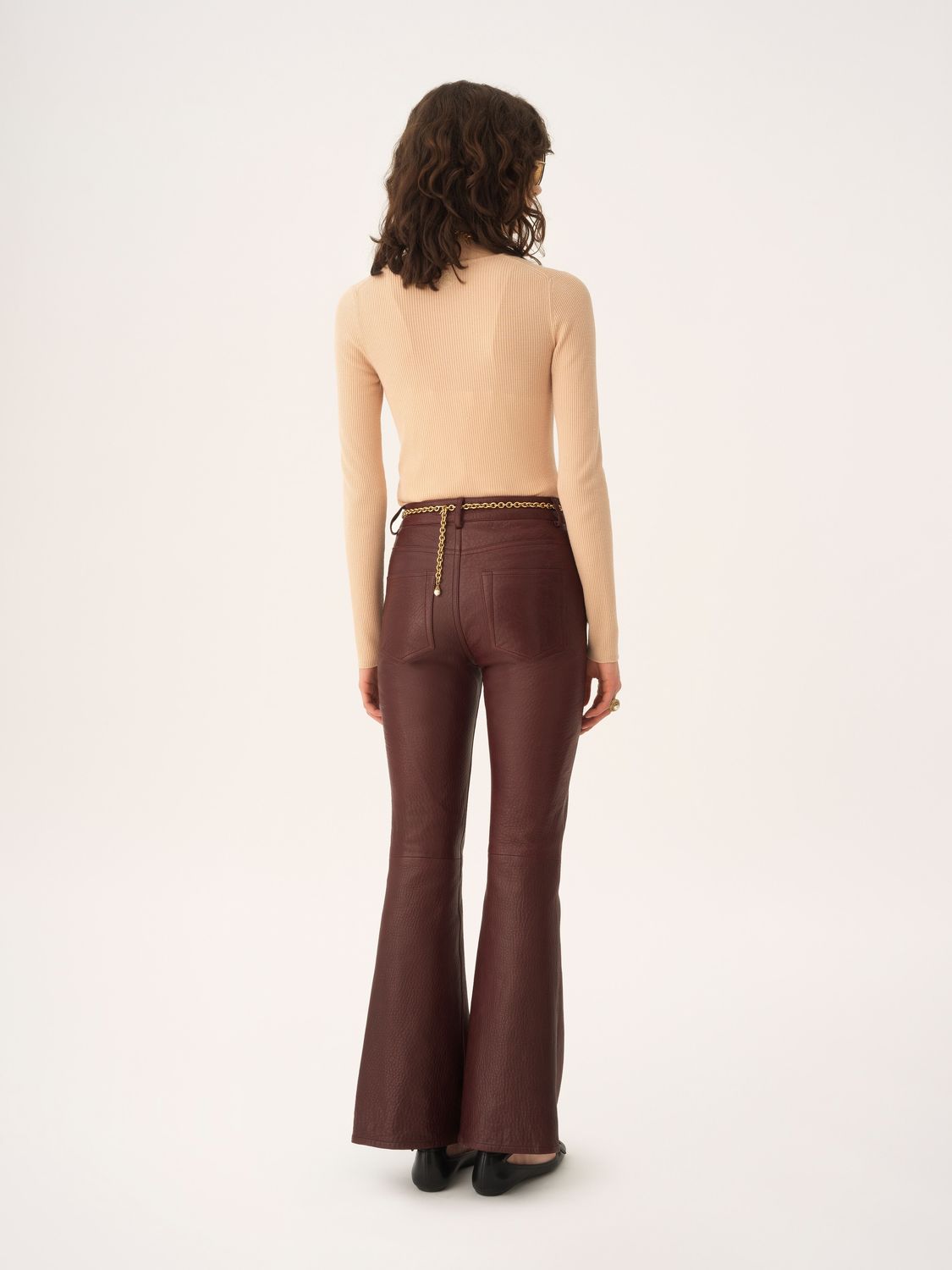 CHLOÉ Leather Flared Pants - Women’s Lifestyle