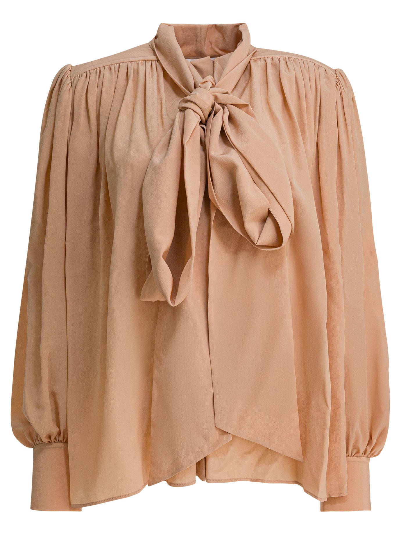 CHLOÉ Oversized Silk Blouse with Scarf Collar