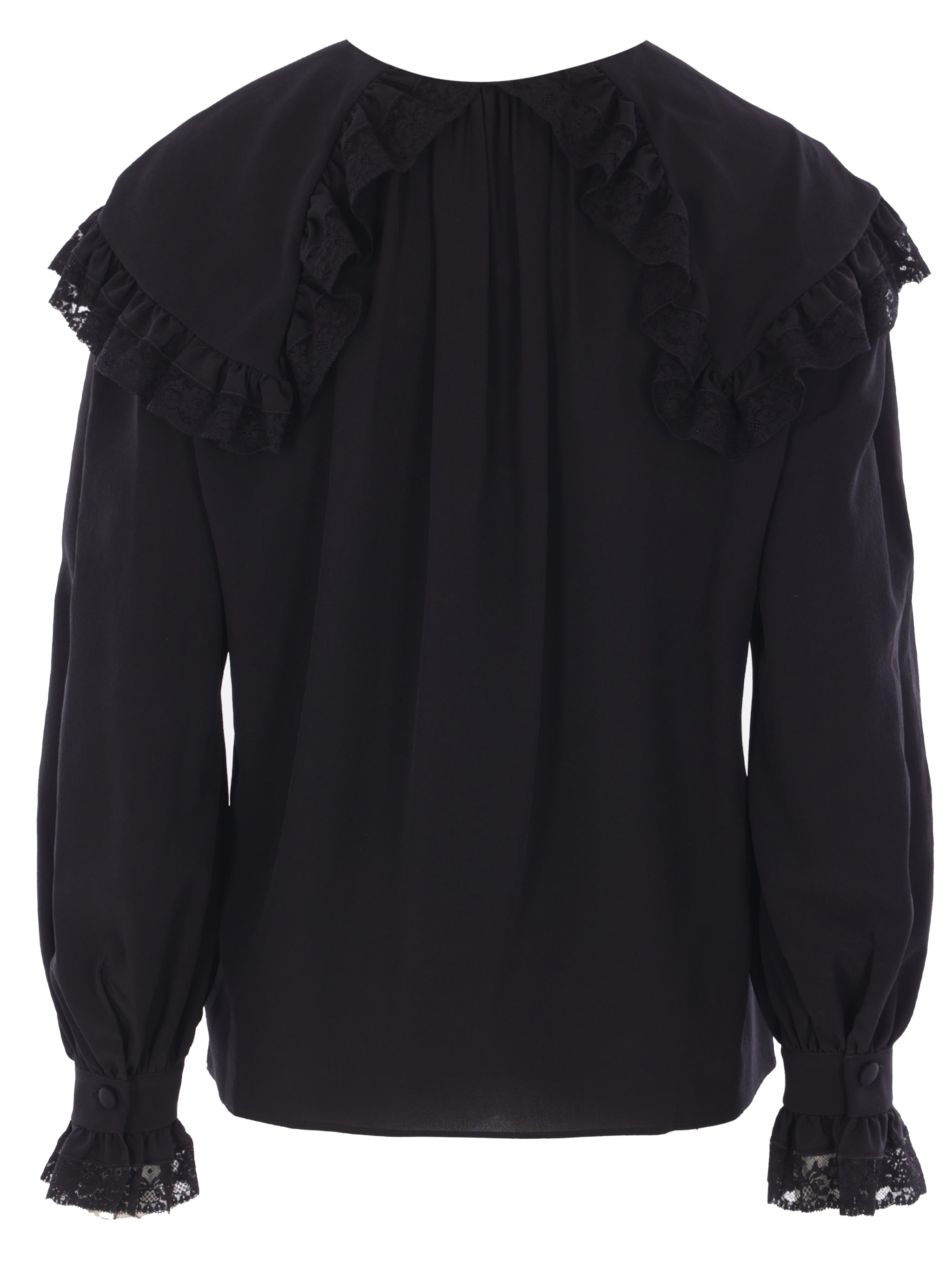 CHLOÉ Elegant Long-Sleeved Top with Lace Ruffles