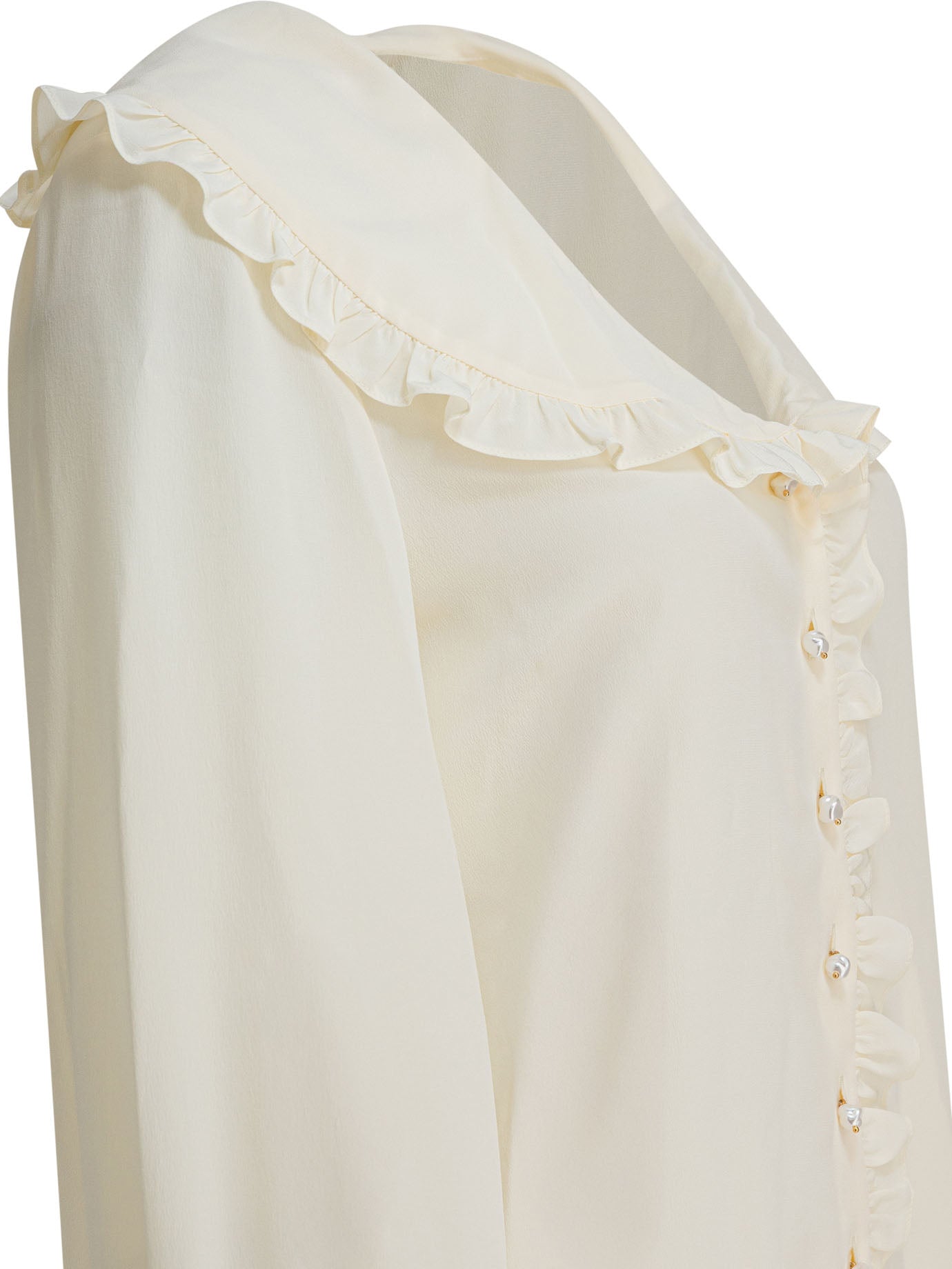 CHLOÉ Silk Ruffled Long Sleeve Shirt