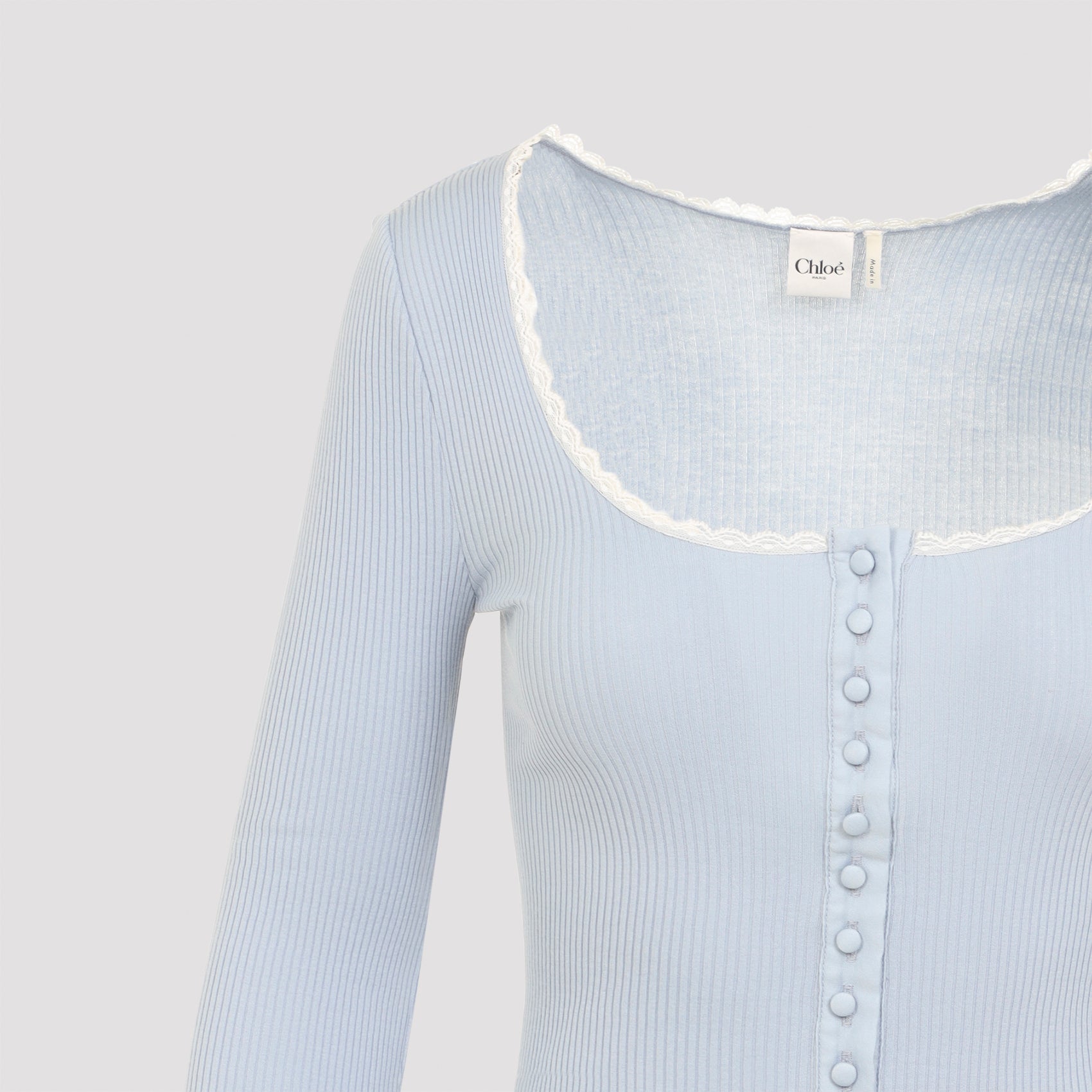 CHLOÉ Fitted Cardigan with Plunging Neckline - Women's Slim Fit