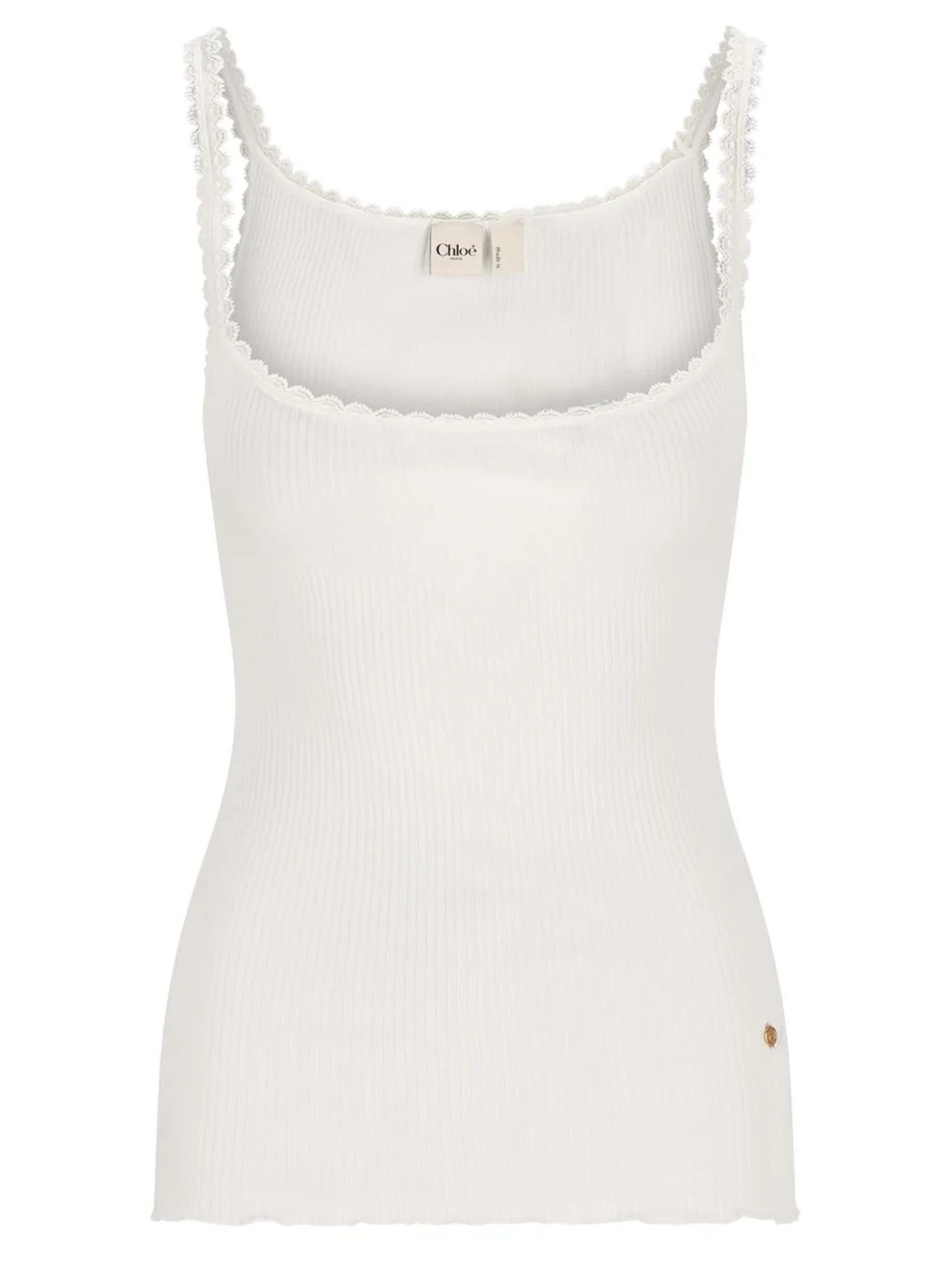 CHLOÉ Ribbed Top with Lace Details