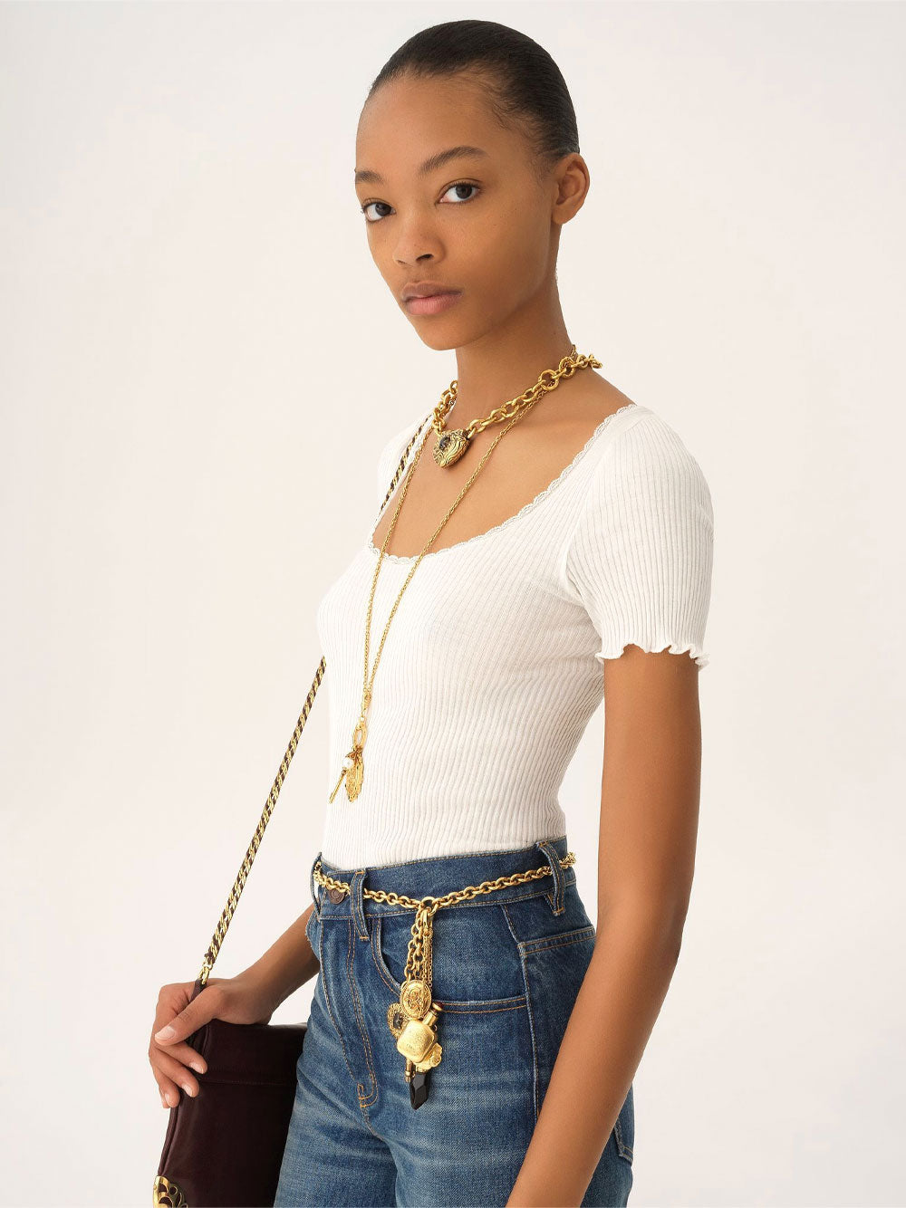 CHLOÉ Fitted Cotton Scoop-Neck T-Shirt