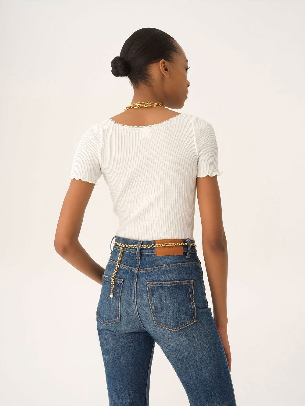 CHLOÉ Fitted Cotton Scoop-Neck T-Shirt