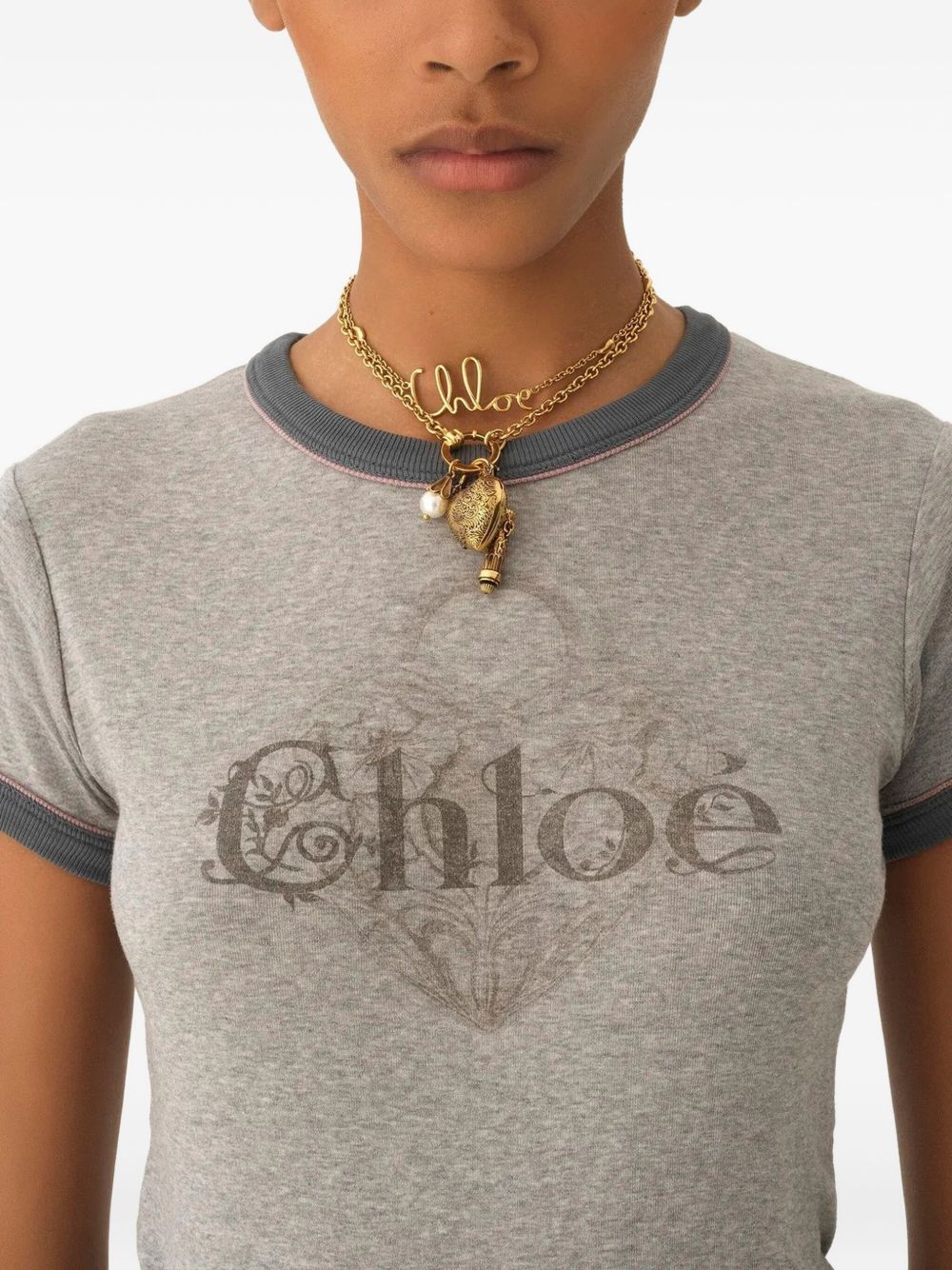 CHLOÉ Baby Fit Logo T-Shirt - Women's Size S