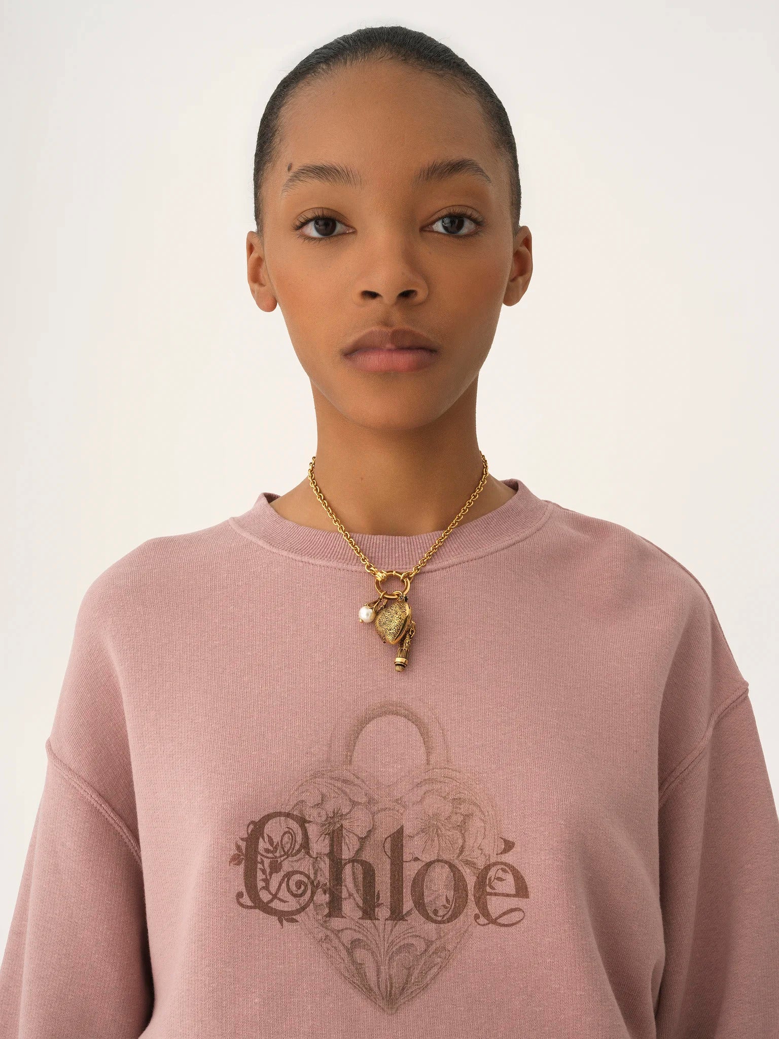 CHLOÉ Oversized Logo Heart-Lock Sweater - Size S