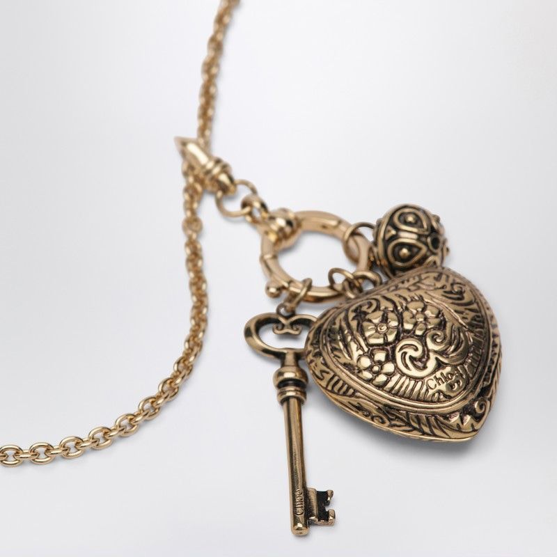 CHLOÉ Heart-Shaped Pendant Necklace with Long Chain