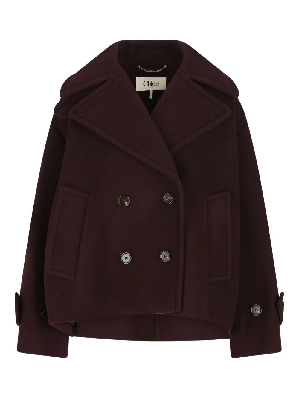 CHLOÉ Short Double-Breasted Wool Jacket (Size 36)