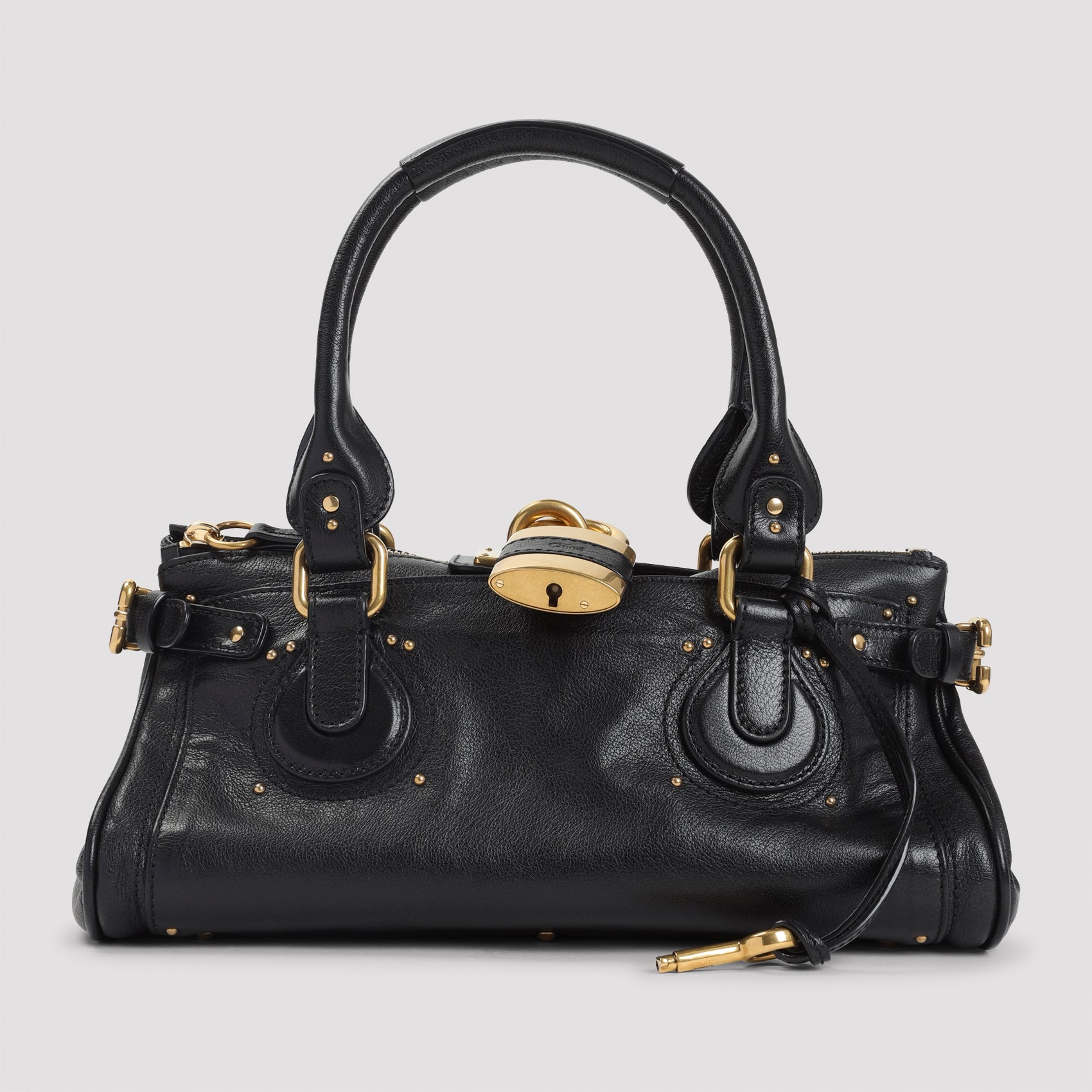 CHLOÉ Luxury Leather Shoulder Handbag with Padlock Detail
