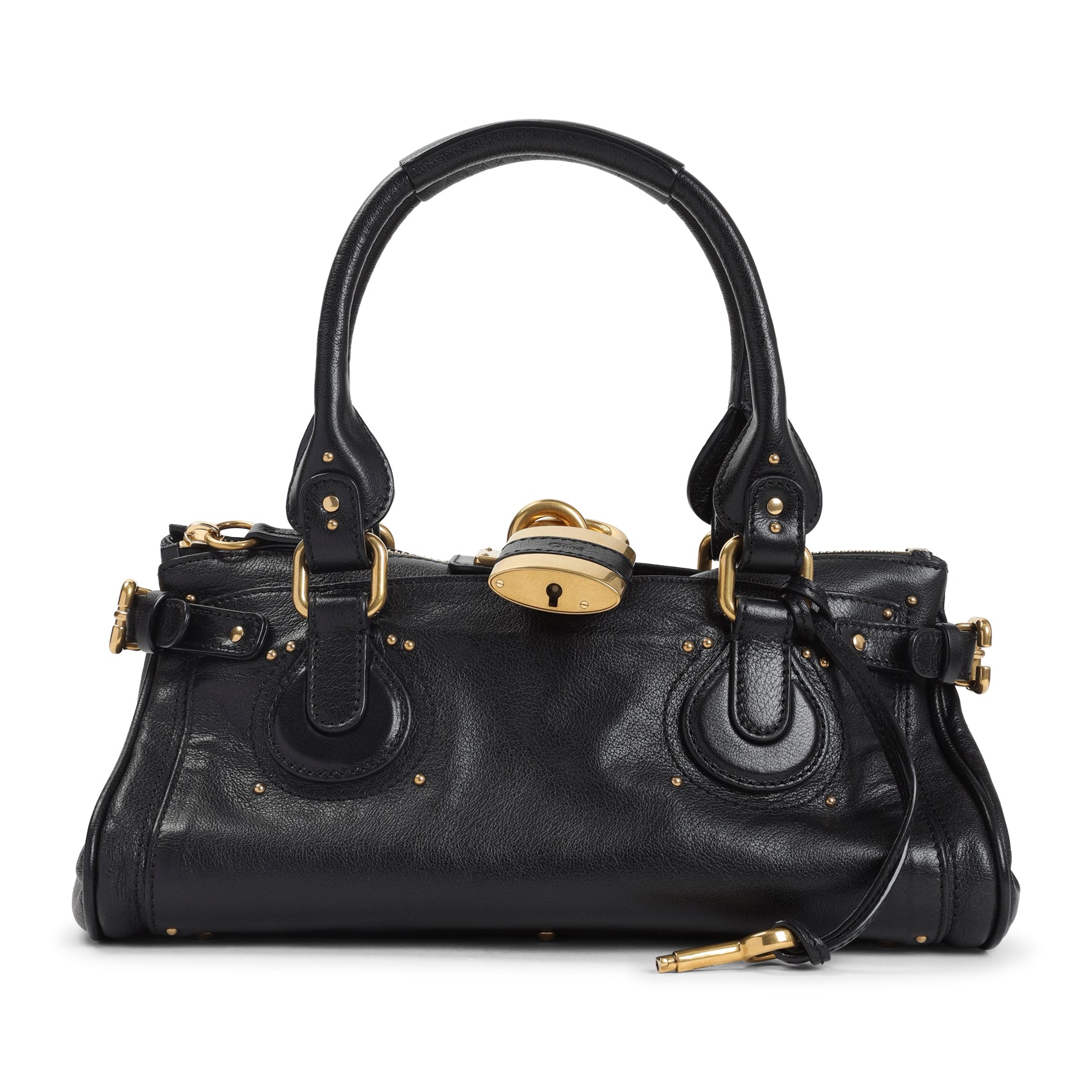 CHLOÉ Luxury Leather Shoulder Handbag with Padlock Detail