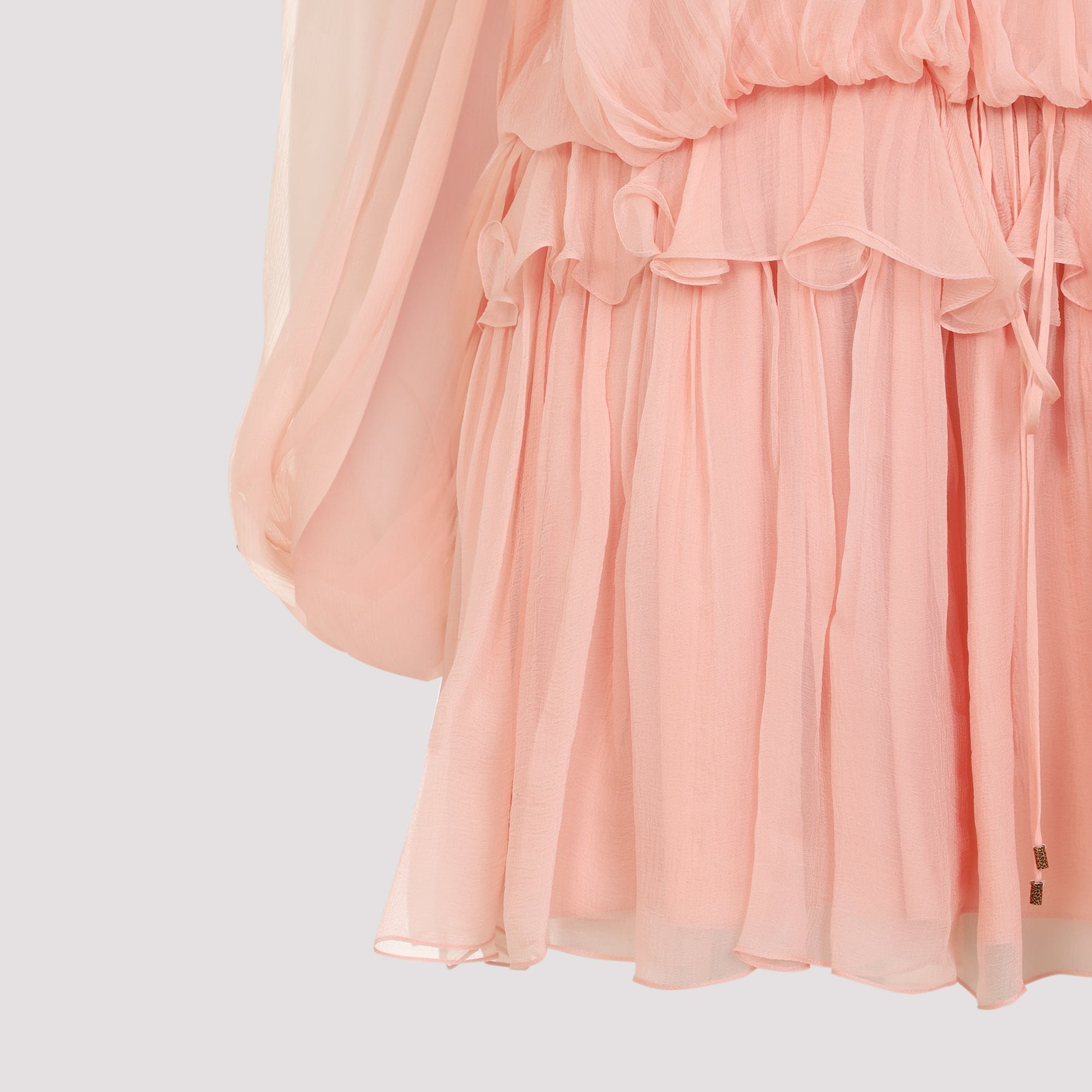 CHLOÉ Elegant Silk Mini Dress with Ruffled Details