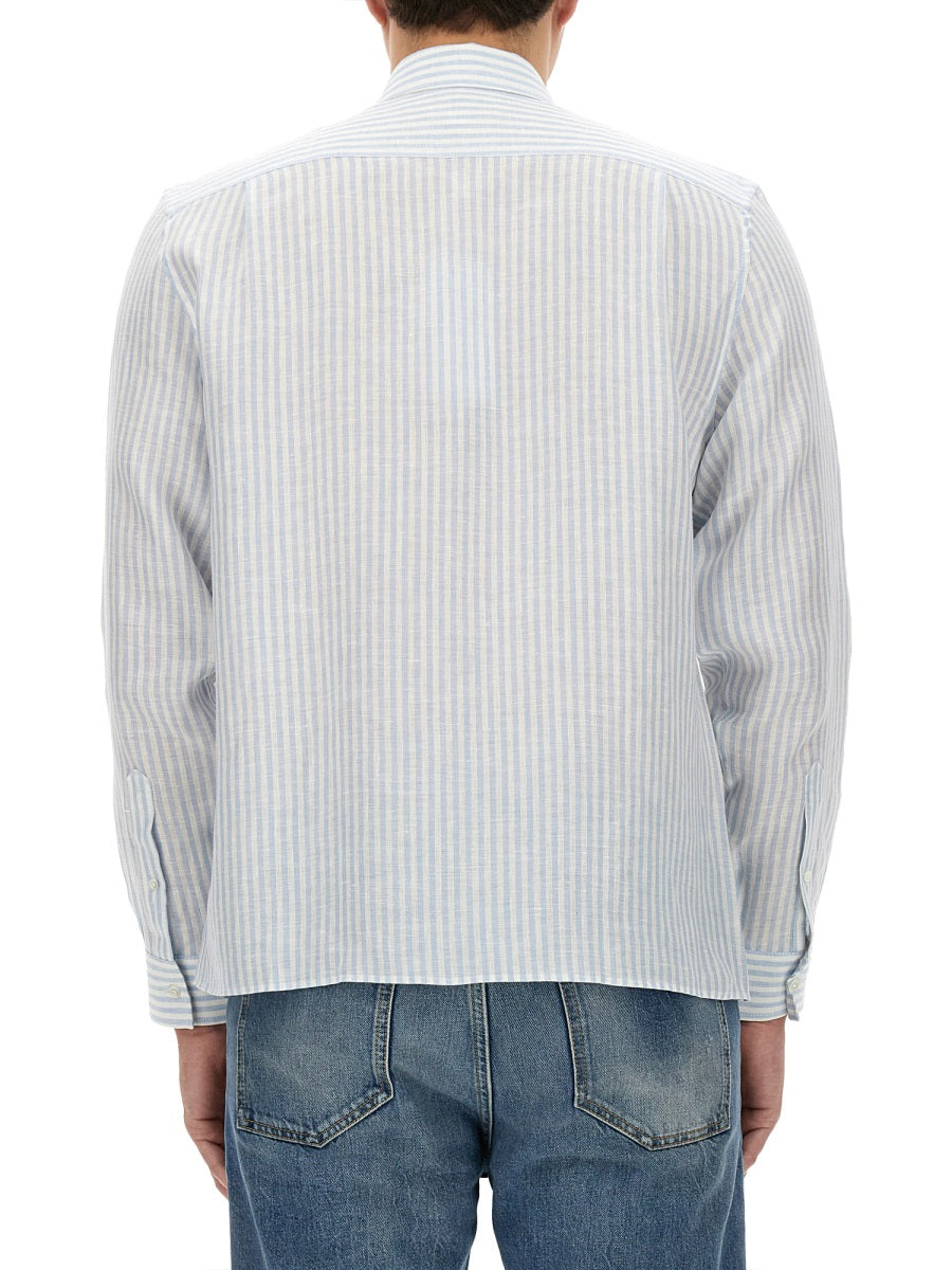 LACOSTE Men's Logo Linen Shirt - Size 40