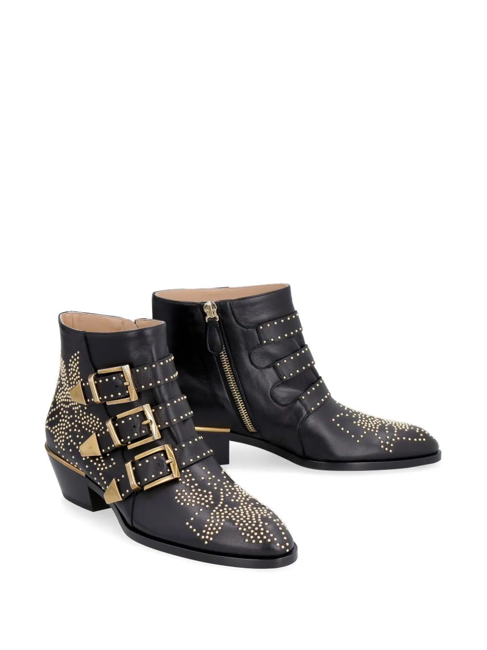 CHLOÉ Embellished Nappa Leather Susanna Ankle Boots