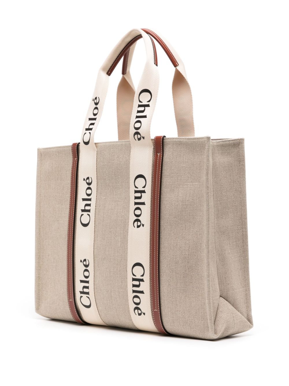 CHLOÉ Large Canvas Tote Handbag