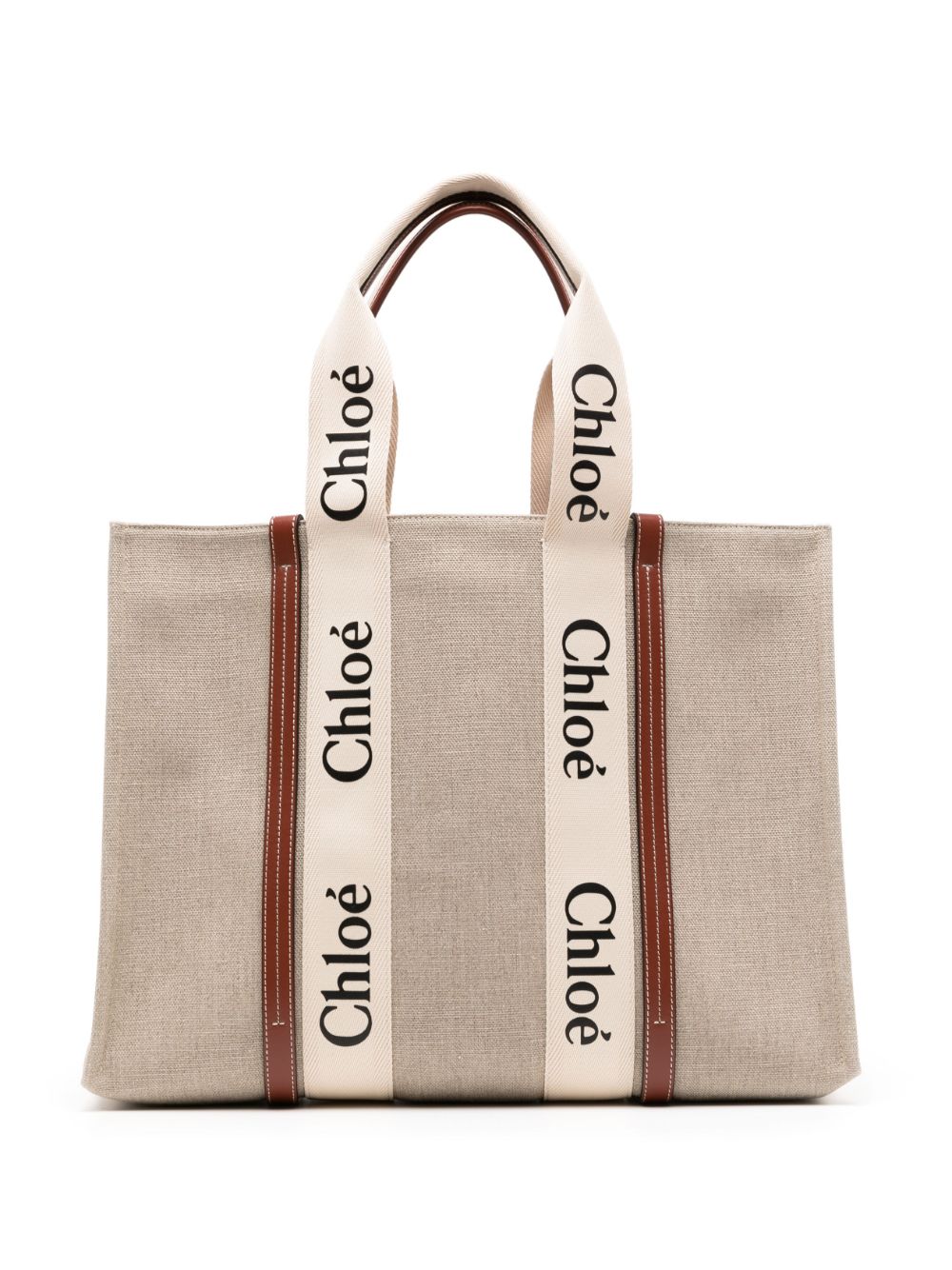 CHLOÉ Large Canvas Tote Handbag