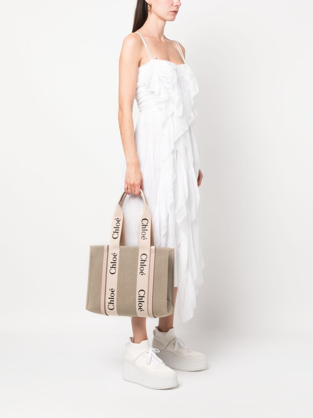 CHLOÉ Medium Canvas Tote Handbag