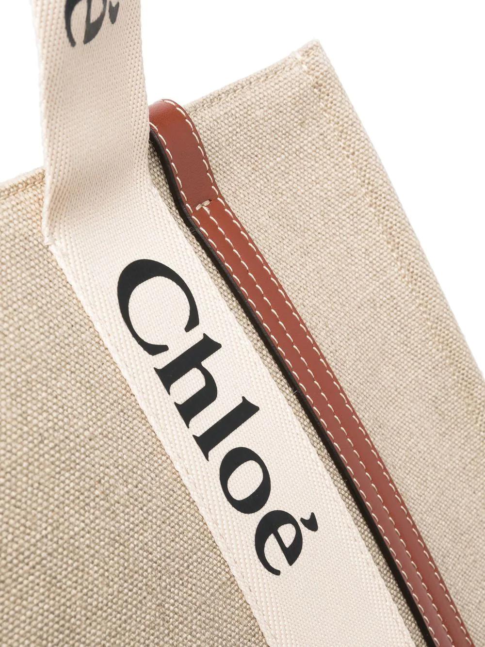 CHLOÉ Medium Multicolor Canvas Shopping Handbag