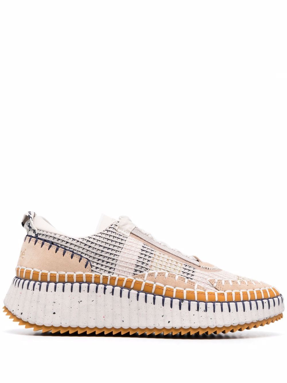 CHLOÉ Whipstitched Front Lace-Up Sneakers for Women