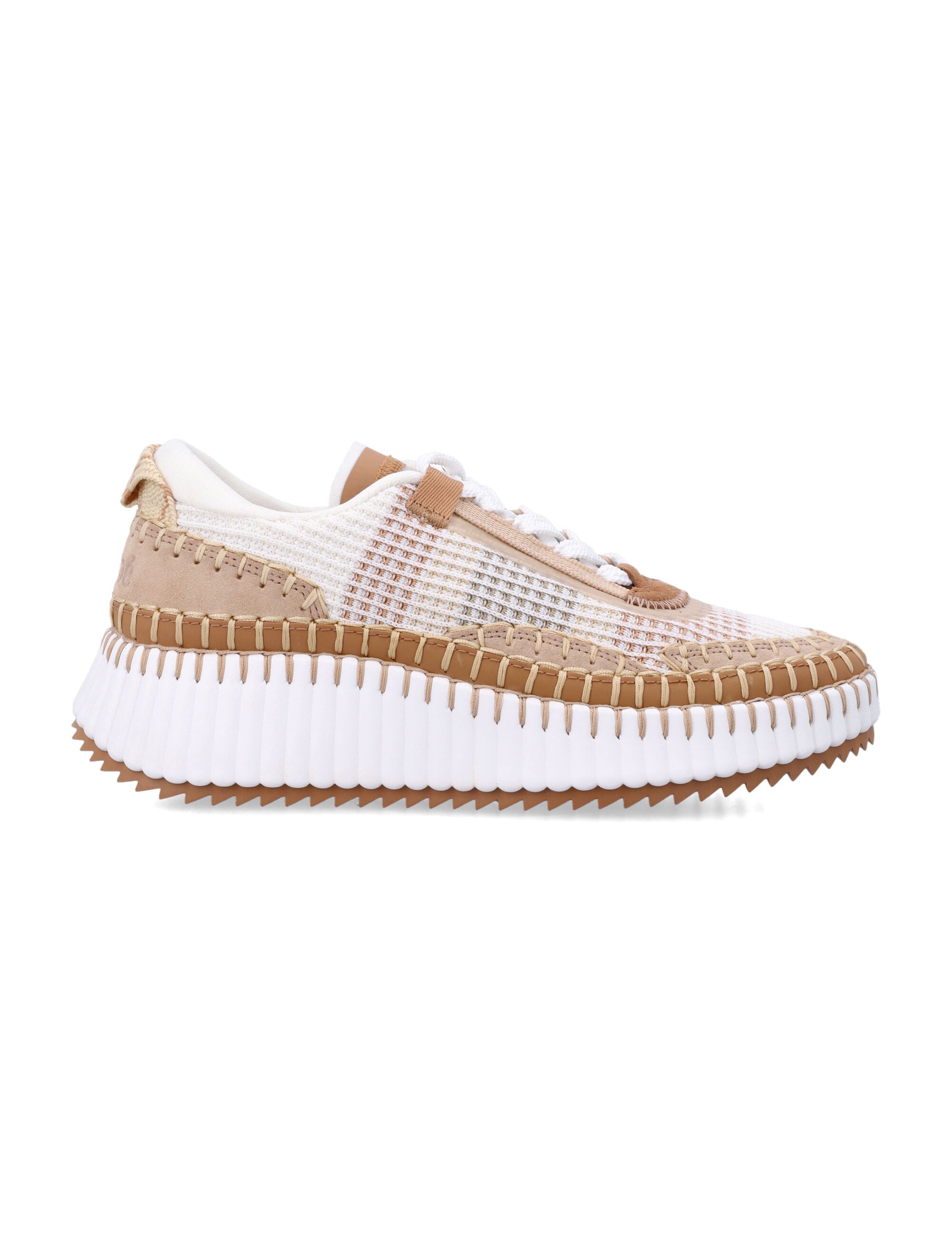 CHLOÉ Artisanal Women's Sneaker in Mesh and Suede