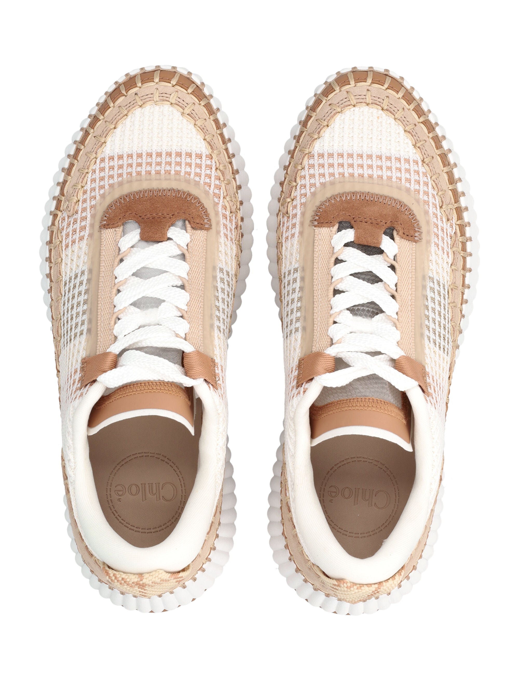 CHLOÉ Artisanal Women's Sneaker in Mesh and Suede