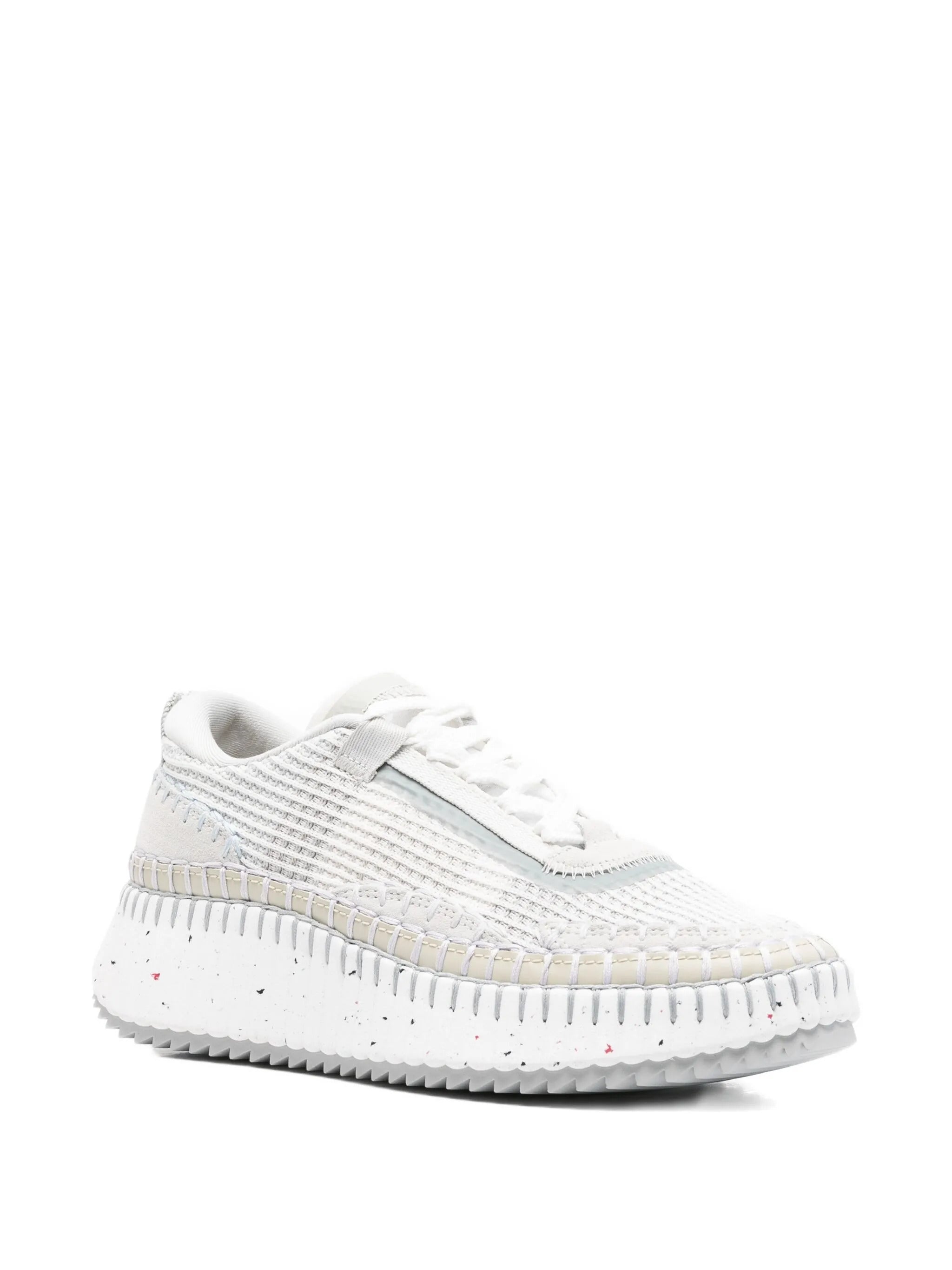 CHLOÉ Lace-Up Hand-Stitched Mesh Sneakers for Women
