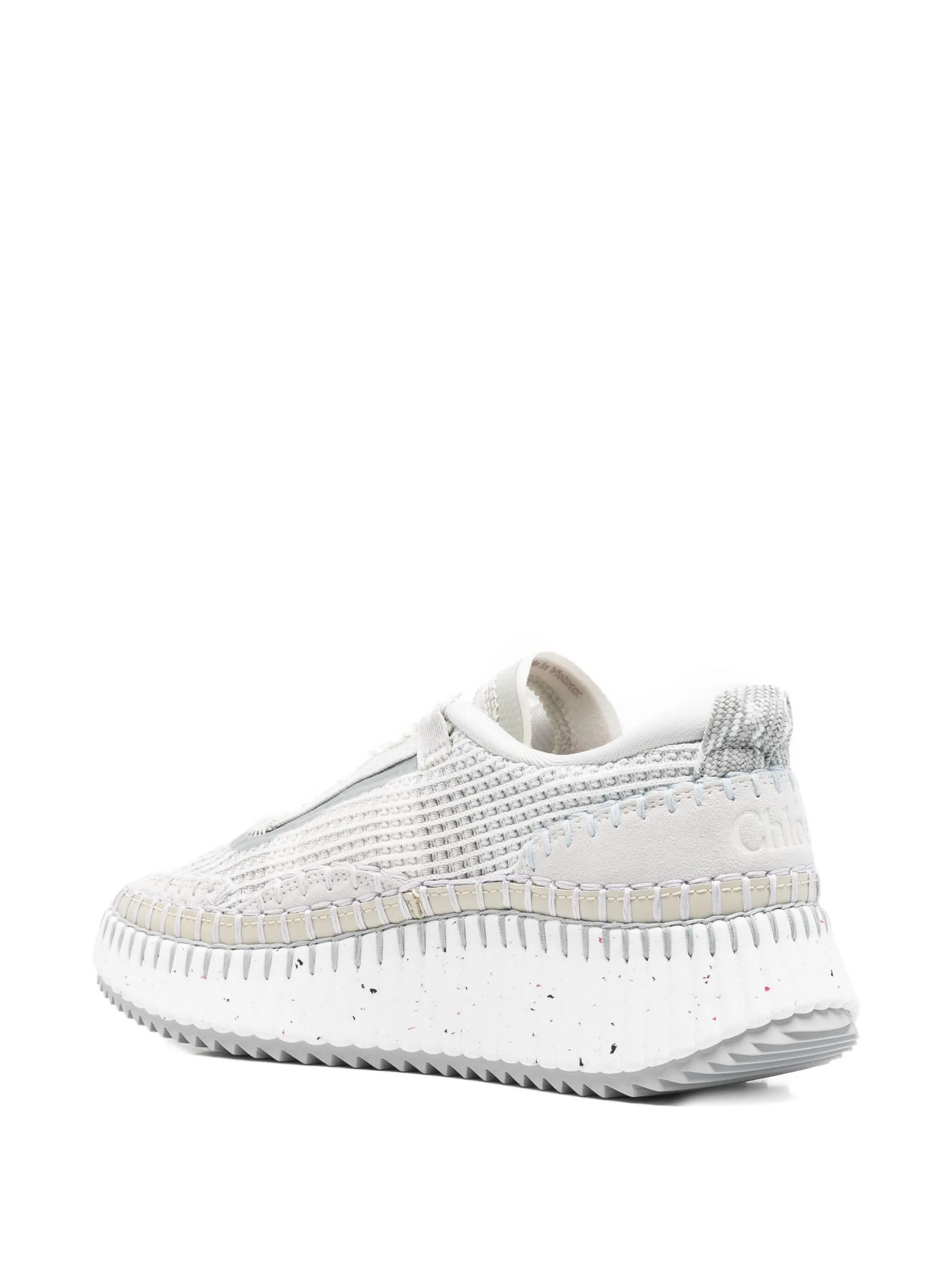 CHLOÉ Lace-Up Hand-Stitched Mesh Sneakers for Women