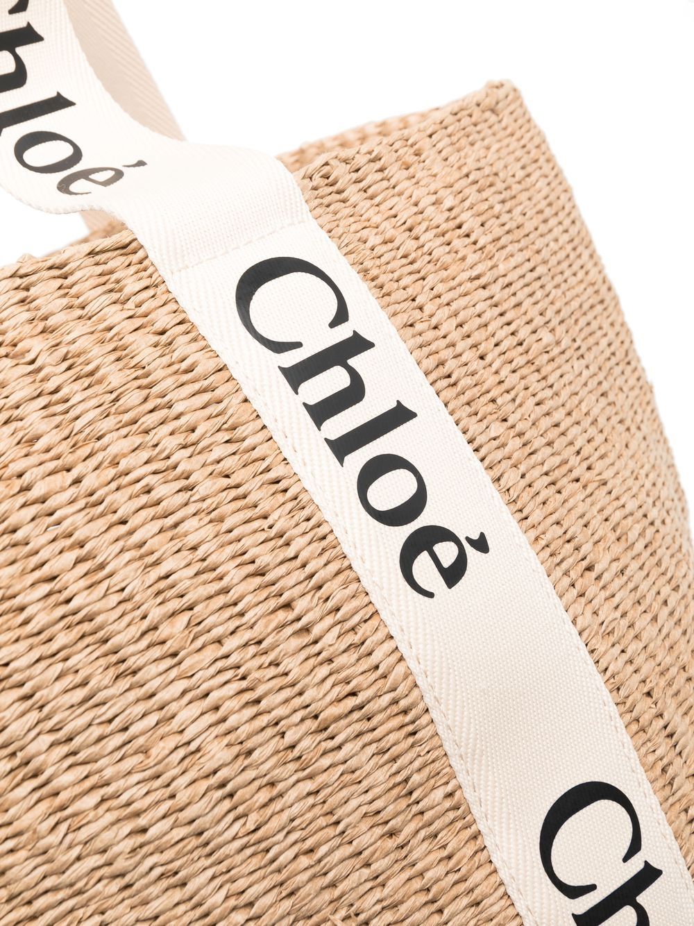 CHLOÉ Large Tote Handbag with Woody Logo Strap