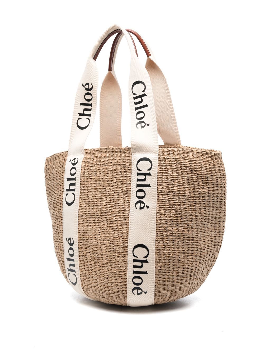 CHLOÉ Large Straw Basket Handbag