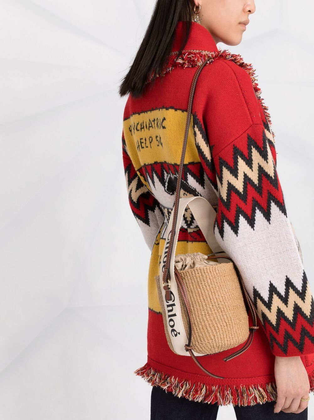 CHLOÉ Mini Woody Basket in Natural Fibers