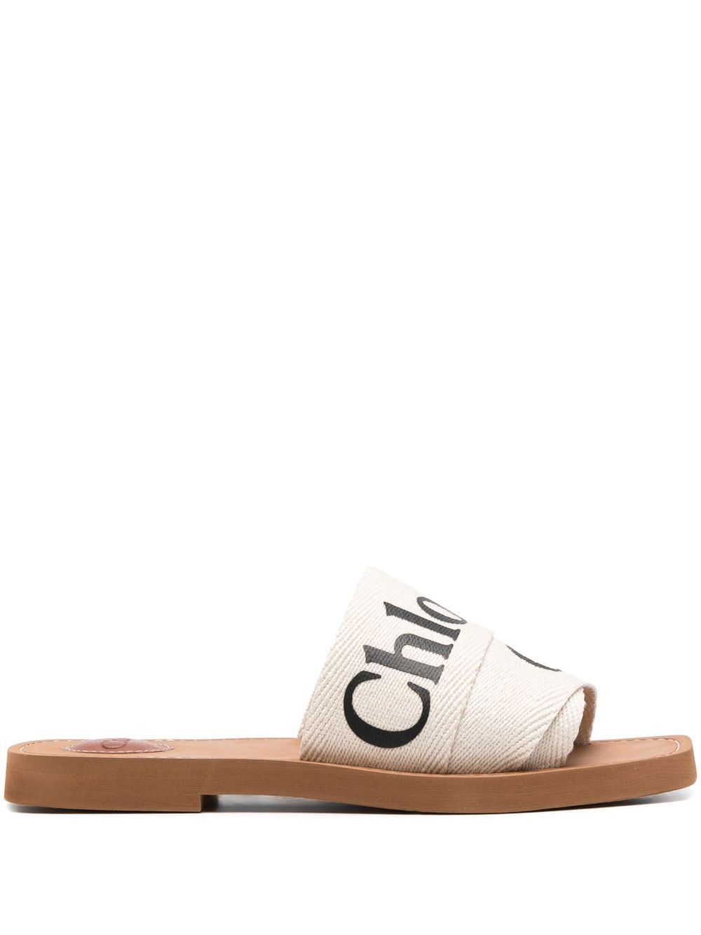 CHLOÉ Linen Woody Slippers for Women