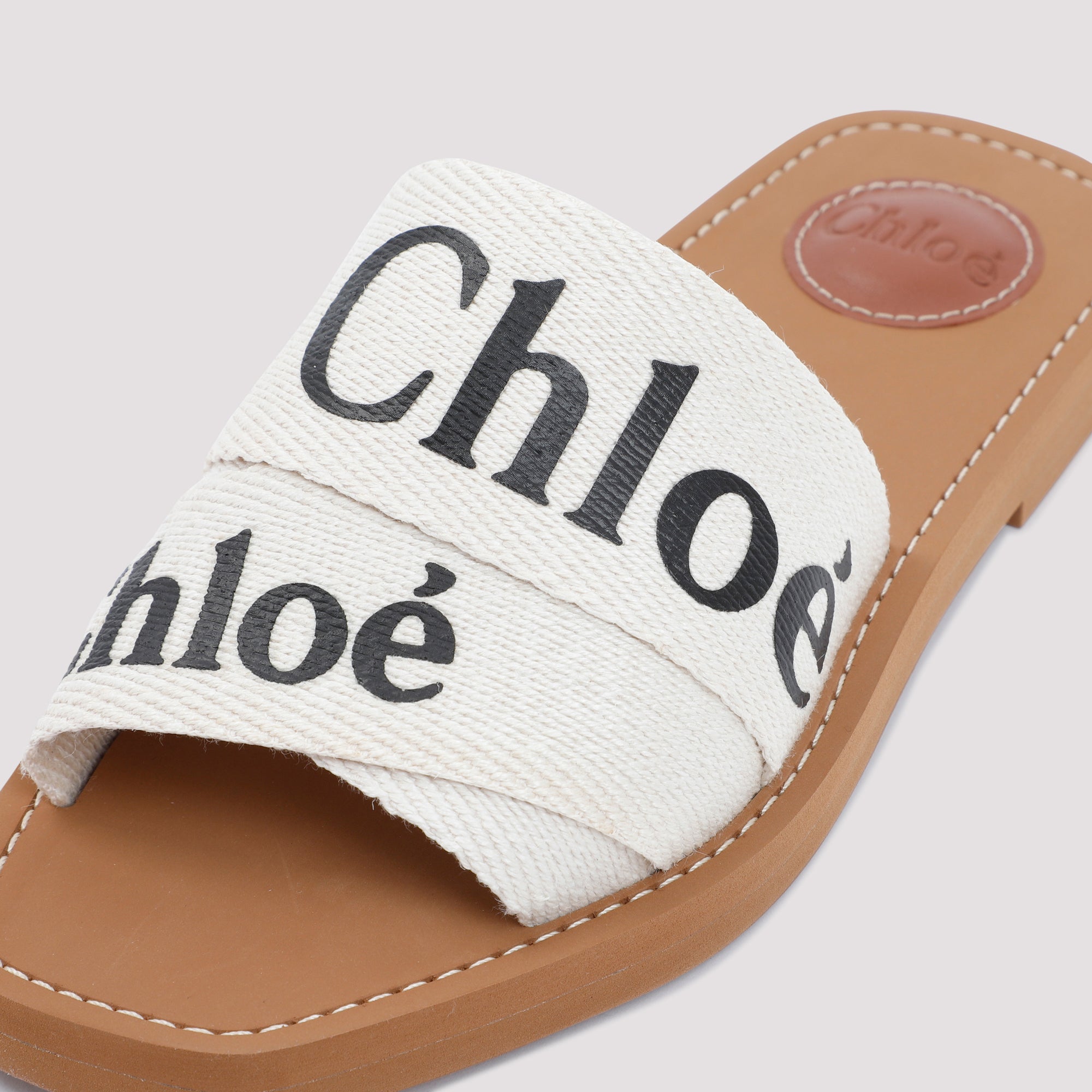 CHLOÉ Linen Woody Slippers for Women