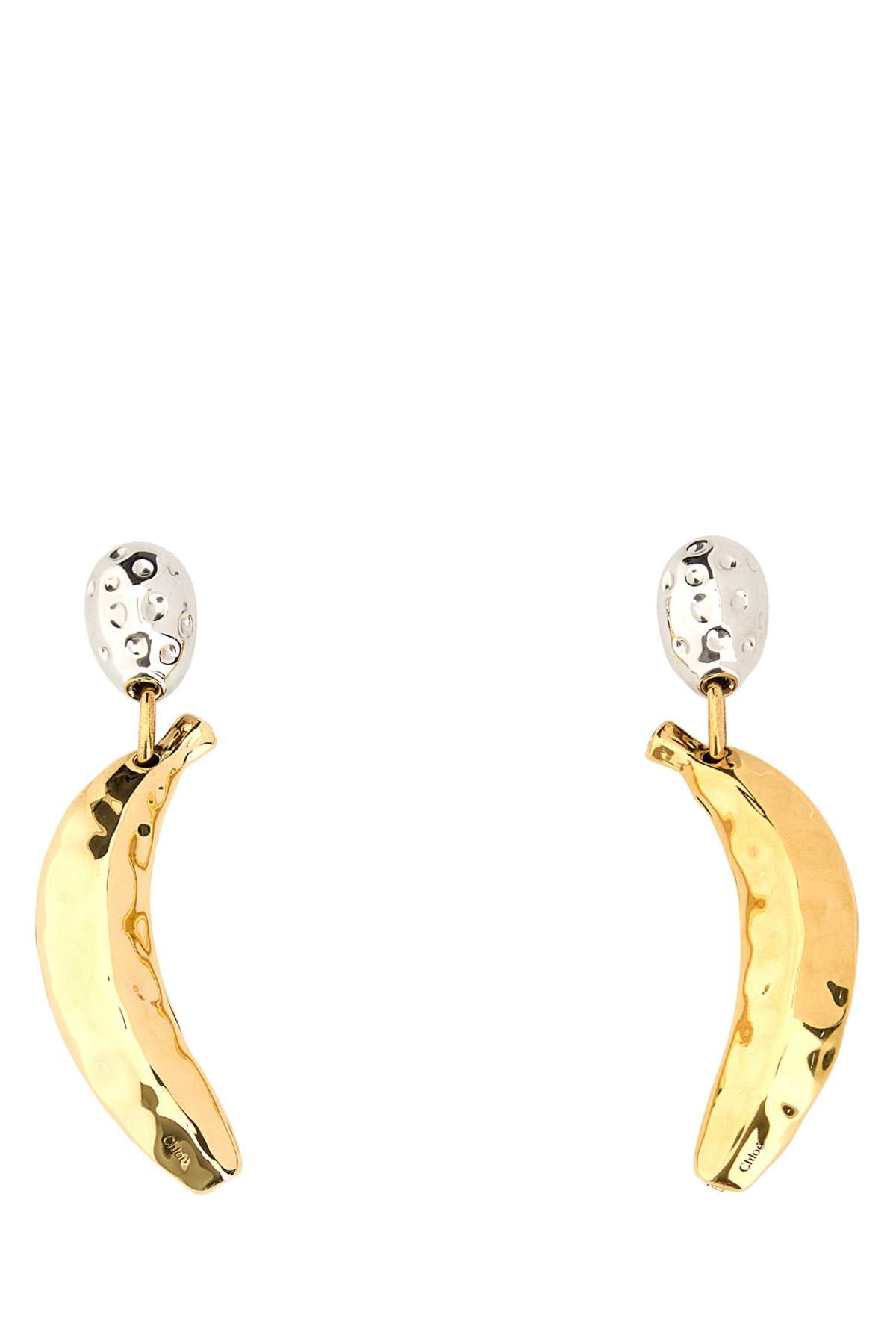 CHLOÉ Two-Tone Metal Bananas Earrings