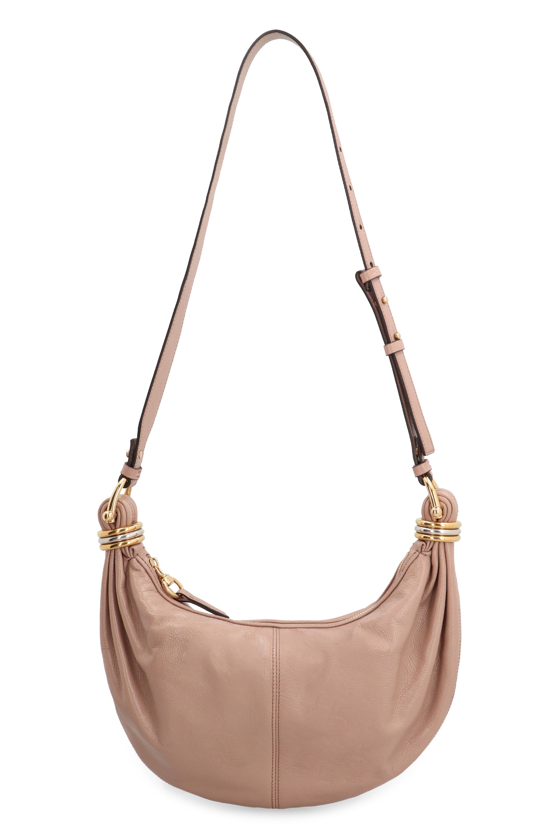 CHLOÉ Pebbled Leather Hobo Handbag with Top Handle - 32cm