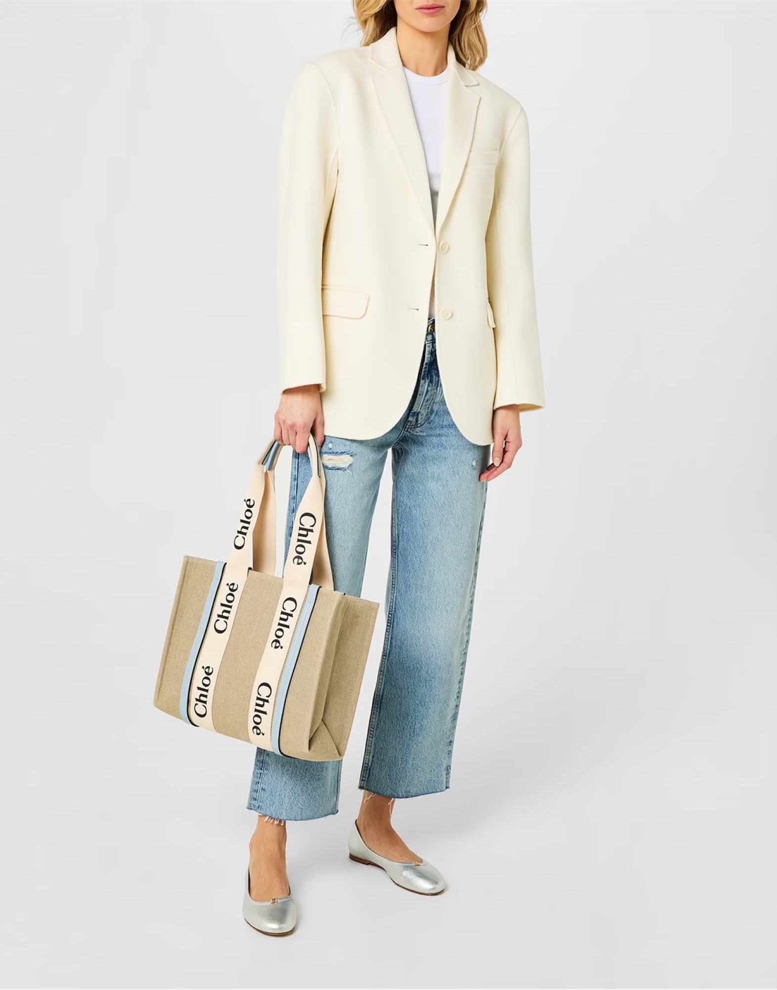 CHLOÉ Metallic Leather Ballerina Flats for Women